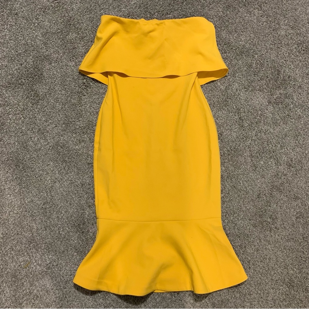 Strapless Yellow- orange dress